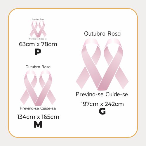 Adesivo de Vitrine - Outubro Rosa - Laço Unido
